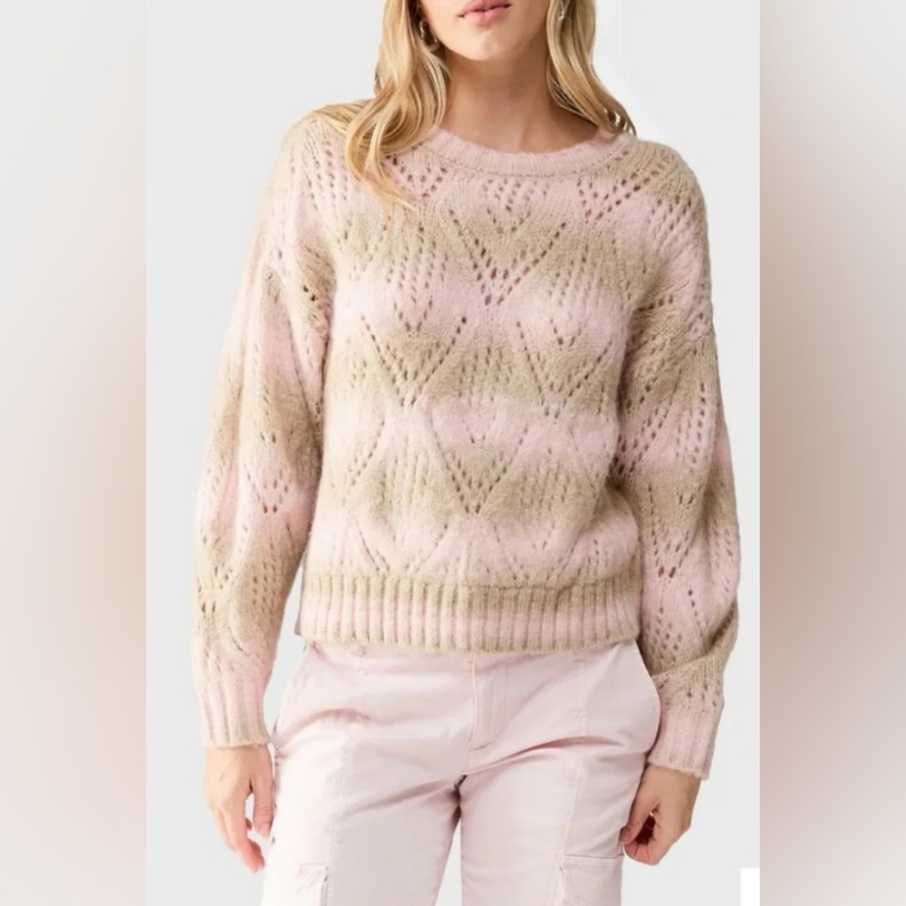 Sanctuary Pink/Tan Crewneck Sweater 🩷